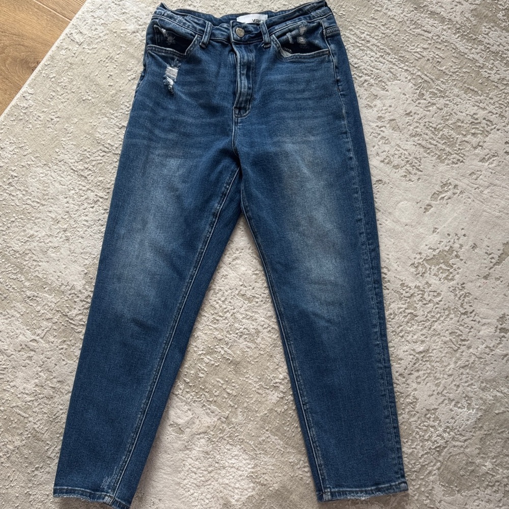 VERVET BY FLYING MONKEY Distressed Blue Ankle Jeans